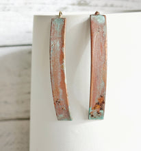 Load image into Gallery viewer, Verdigris Rectangle Earrings