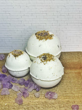 Load image into Gallery viewer, Amethyst & Chamomile Sleepytime Bath Bomb with Melatonin