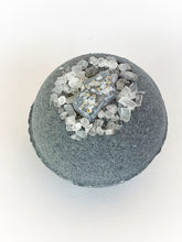 Load image into Gallery viewer, Activated Charcoal, Agate & Coarse Sea Salt Bath Bomb