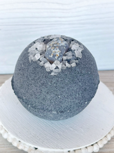Load image into Gallery viewer, Activated Charcoal, Agate & Coarse Sea Salt Bath Bomb