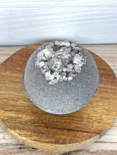 Load image into Gallery viewer, Activated Charcoal, Agate & Coarse Sea Salt Bath Bomb