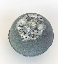 Load image into Gallery viewer, Activated Charcoal, Agate & Coarse Sea Salt Bath Bomb
