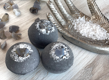 Load image into Gallery viewer, Activated Charcoal, Agate & Coarse Sea Salt Bath Bomb