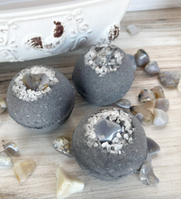 Load image into Gallery viewer, Activated Charcoal, Agate & Coarse Sea Salt Bath Bomb