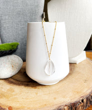 Load image into Gallery viewer, Curved Crystal Quartz Necklace