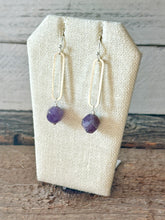 Load image into Gallery viewer, Amethyst Oval Drop Earrings
