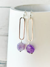 Load image into Gallery viewer, Amethyst Oval Drop Earrings