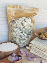 Load image into Gallery viewer, Amethyst & Chamomile with Melatonin Crumbled Bath Bomb Bath Soak