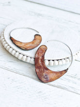 Load image into Gallery viewer, Reversible Rust and Blue Patina Earrings