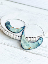 Load image into Gallery viewer, Reversible Rust and Blue Patina Earrings