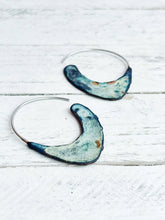 Load image into Gallery viewer, Reversible Rust and Blue Patina Earrings