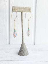 Load image into Gallery viewer, Orange and Blue Swirl Hollow Glass Dangle Earring