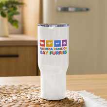 Load image into Gallery viewer, America Runs on Gay Furries Travel Mug