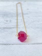 Load image into Gallery viewer, Red Dyed Quartz Nugget Necklace