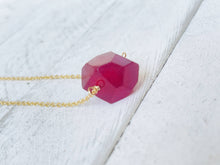 Load image into Gallery viewer, Red Dyed Quartz Nugget Necklace
