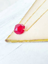 Load image into Gallery viewer, Red Dyed Quartz Nugget Necklace