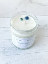 Load image into Gallery viewer, May Birthstone Organic Soy Wax Candle with Natural Emerald