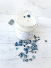 Load image into Gallery viewer, May Birthstone Organic Soy Wax Candle with Natural Emerald