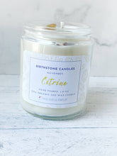 Load image into Gallery viewer, November Birthstone Organic Soy Wax Candle with Natural Citrine