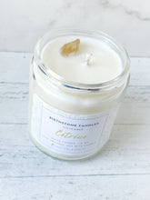 Load image into Gallery viewer, November Birthstone Organic Soy Wax Candle with Natural Citrine