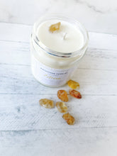 Load image into Gallery viewer, November Birthstone Organic Soy Wax Candle with Natural Citrine