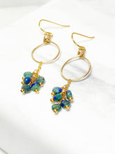 Load image into Gallery viewer, Lapis Cluster Earrings
