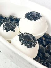 Load image into Gallery viewer, Obsidian & Black Lava Salt Bath Bomb