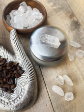 Load image into Gallery viewer, Crystal Quartz & Coffee Candle and Stash Jar