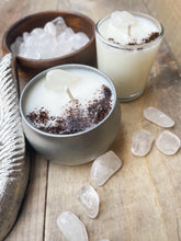 Load image into Gallery viewer, Crystal Quartz & Coffee Candle and Stash Jar