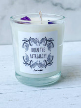 Load image into Gallery viewer, Burn the Patriarchy Amethyst Votive Candle