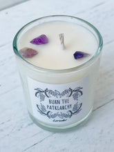 Load image into Gallery viewer, Burn the Patriarchy Amethyst Votive Candle