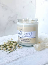 Load image into Gallery viewer, Citrine & Jasmine Candle Organic Soy Wax Candle