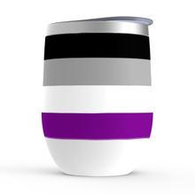 Load image into Gallery viewer, Asexual Pride Stemless Wine Tumbler
