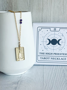High Priestess Tarot Card Necklace