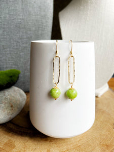 Green Oval Earrings