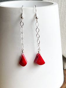 Faux Coral Earrings