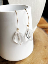 Load image into Gallery viewer, Curved Crystal Quartz Earrings
