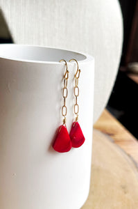 Faux Coral Earrings