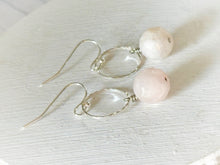 Load image into Gallery viewer, Rose Quartz Circle Earrings
