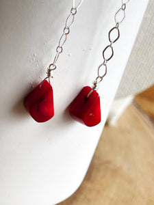 Faux Coral Earrings