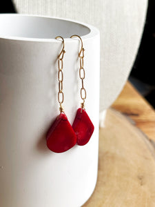 Faux Coral Earrings