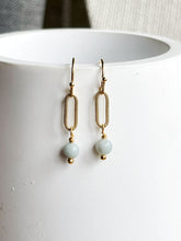 Load image into Gallery viewer, Amazonite Oval Earrings
