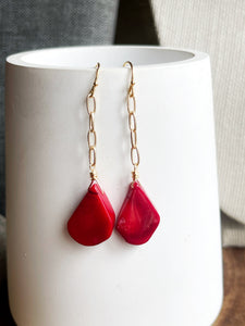 Faux Coral Earrings