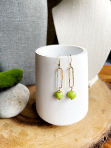 Green Oval Earrings