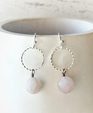 Load image into Gallery viewer, Rose Quartz Circle Earrings

