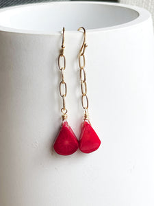 Faux Coral Earrings