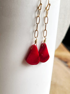 Faux Coral Earrings