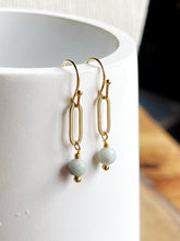Load image into Gallery viewer, Amazonite Oval Earrings
