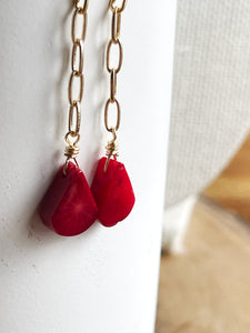 Faux Coral Earrings