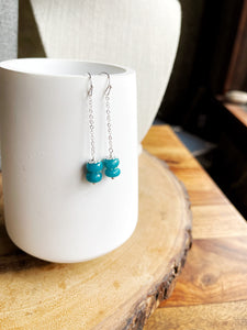 Stacked Apatite Chain Earrings